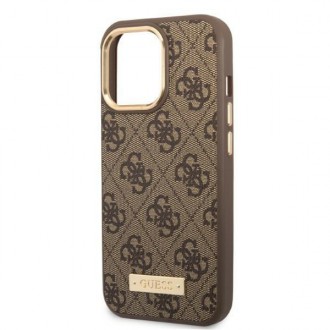 Guess GUHMP13XU4GPRW iPhone 13 Pro Max 6.7 &quot;brown / brown hard case 4G Logo Plate MagSafe