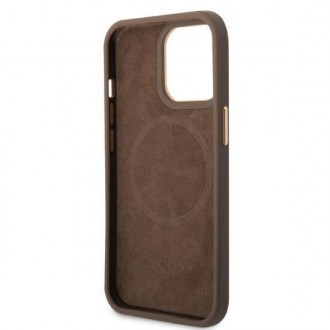 Guess GUHMP13XU4GPRW iPhone 13 Pro Max 6.7 &quot;brown / brown hard case 4G Logo Plate MagSafe