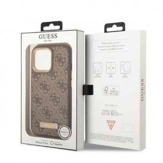 Guess GUHMP13XU4GPRW iPhone 13 Pro Max 6.7 &quot;brown / brown hard case 4G Logo Plate MagSafe
