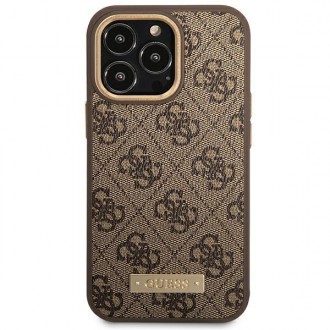Guess GUHMP14LU4GPRW iPhone 14 Pro 6.1 &quot;brown / brown hard case 4G Logo Plate MagSafe