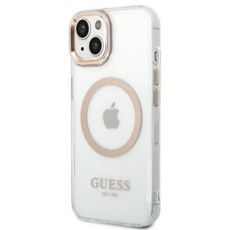 Guess GUHMP14MHTRMD iPhone 14 Plus 6.7 &quot;gold / gold hard case Metal Outline Magsafe