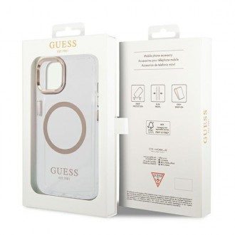 Guess GUHMP14MHTRMD iPhone 14 Plus 6.7 &quot;gold / gold hard case Metal Outline Magsafe