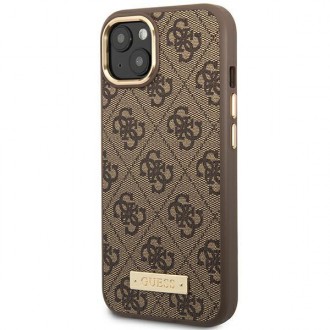 Guess GUHMP14SU4GPRW iPhone 14 6.1 &quot;brown / brown hard case 4G Logo Plate MagSafe