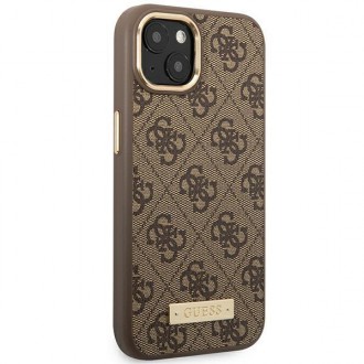 Guess GUHMP14SU4GPRW iPhone 14 6.1 &quot;brown / brown hard case 4G Logo Plate MagSafe