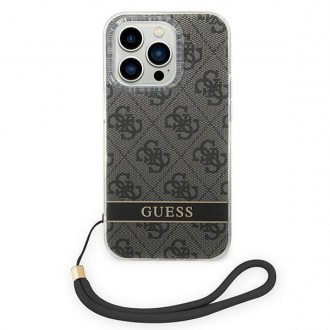 Guess GUOHCP14LH4STK iPhone 14 Pro 6.1 &quot;black / black hardcase 4G Print Strap