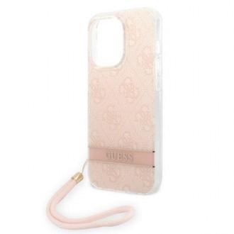 Guess GUOHCP14LH4STP iPhone 14 Pro 6.1 &quot;pink / pink hardcase 4G Print Strap