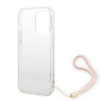 Guess GUOHCP14LH4STP iPhone 14 Pro 6.1 &quot;pink / pink hardcase 4G Print Strap