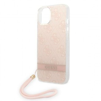 Guess GUOHCP14MH4STP iPhone 14 Plus 6.7 &quot;pink / pink hardcase 4G Print Strap