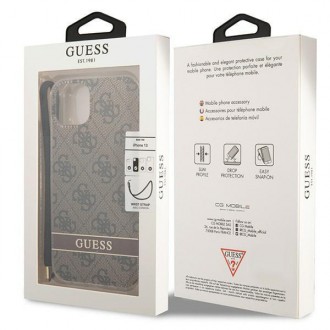 Guess GUOHCP14MH4STW iPhone 14 Plus 6.7 &quot;brown / brown hardcase 4G Print Strap