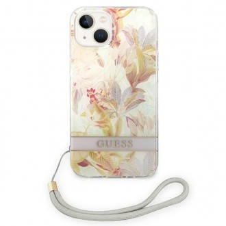 Guess GUOHCP14MHFLSU iPhone 14 Plus 6.7 &quot;purple / purple hardcase Flower Strap