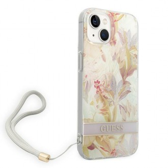 Guess GUOHCP14MHFLSU iPhone 14 Plus 6.7 &quot;purple / purple hardcase Flower Strap