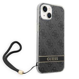 Guess GUOHCP14SH4STK iPhone 14 6.1 &quot;black / black hardcase 4G Print Strap