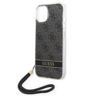 Guess GUOHCP14SH4STK iPhone 14 6.1 &quot;black / black hardcase 4G Print Strap