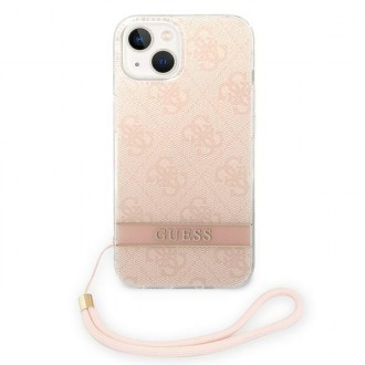 Guess GUOHCP14SH4STP iPhone 14 6.1 &quot;pink / pink hardcase 4G Print Strap