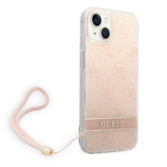 Guess GUOHCP14SH4STP iPhone 14 6.1 &quot;pink / pink hardcase 4G Print Strap
