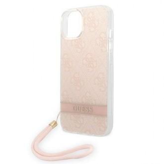 Guess GUOHCP14SH4STP iPhone 14 6.1 &quot;pink / pink hardcase 4G Print Strap