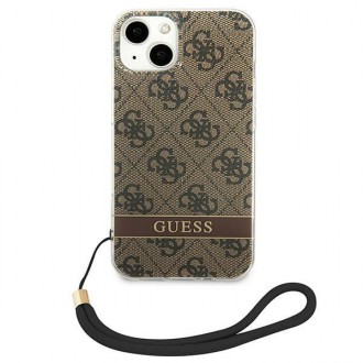 Guess GUOHCP14SH4STW iPhone 14 6.1 &quot;brown / brown hardcase 4G Print Strap