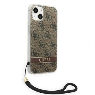 Guess GUOHCP14SH4STW iPhone 14 6.1 &quot;brown / brown hardcase 4G Print Strap