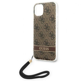 Guess GUOHCP14SH4STW iPhone 14 6.1 &quot;brown / brown hardcase 4G Print Strap