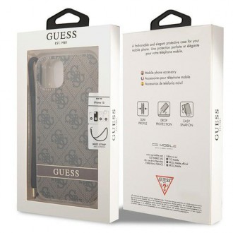 Guess GUOHCP14SH4STW iPhone 14 6.1 &quot;brown / brown hardcase 4G Print Strap