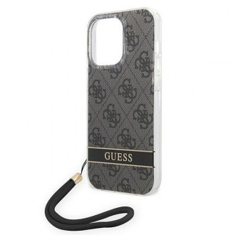 Guess GUOHCP14XH4STK iPhone 14 Pro Max 6.7 &quot;black / black hardcase 4G Print Strap