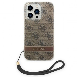 Guess GUOHCP14XH4STW iPhone 14 Pro Max 6.7 &quot;brown / brown hardcase 4G Print Strap