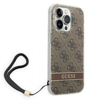 Guess GUOHCP14XH4STW iPhone 14 Pro Max 6.7 &quot;brown / brown hardcase 4G Print Strap