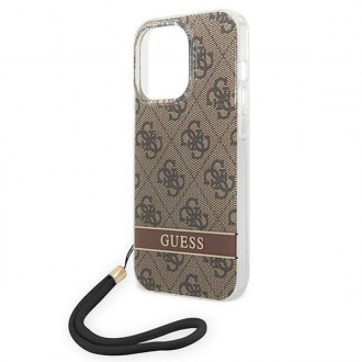 Guess GUOHCP14XH4STW iPhone 14 Pro Max 6.7 &quot;brown / brown hardcase 4G Print Strap