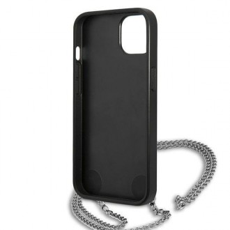 Karl Lagerfeld KLHCP13SPMK iPhone 13 mini 5,4 &quot;hardcase black / black Leather Textured and Chain