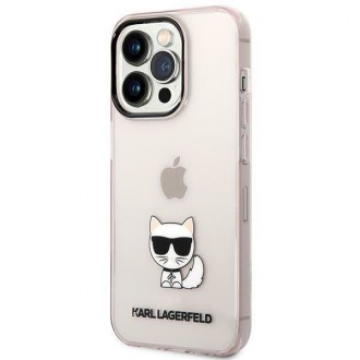 Karl Lagerfeld KLHCP14LCTTRI iPhone 14 Pro 6.1 &quot;hardcase pink / pink Transparent Choupette Body