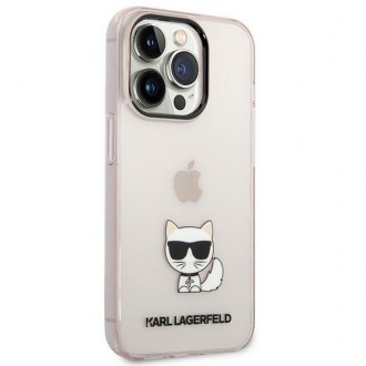 Karl Lagerfeld KLHCP14LCTTRI iPhone 14 Pro 6.1 &quot;hardcase pink / pink Transparent Choupette Body