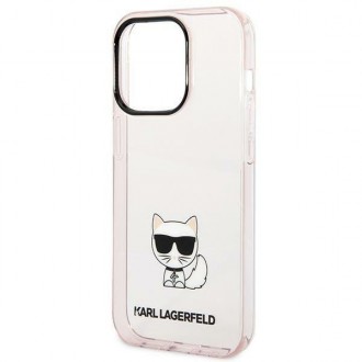 Karl Lagerfeld KLHCP14LCTTRI iPhone 14 Pro 6.1 &quot;hardcase pink / pink Transparent Choupette Body
