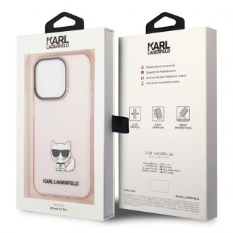 Karl Lagerfeld KLHCP14LCTTRI iPhone 14 Pro 6.1 &quot;hardcase pink / pink Transparent Choupette Body