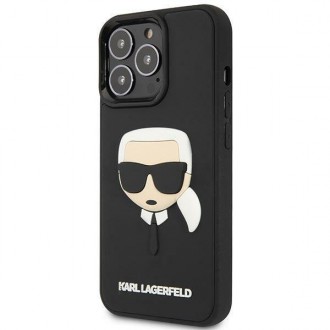 Karl Lagerfeld KLHCP14LKH3DBK iPhone 14 Pro 6.1 &quot;black / black hardcase 3D Rubber Karl`s Head