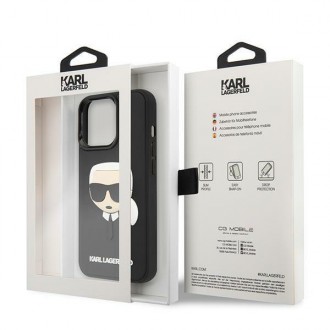 Karl Lagerfeld KLHCP14LKH3DBK iPhone 14 Pro 6.1 &quot;black / black hardcase 3D Rubber Karl`s Head