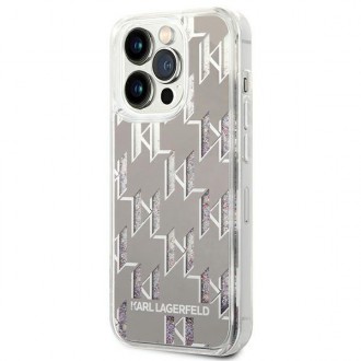 Karl Lagerfeld KLHCP14LLMNMS iPhone 14 Pro 6.1 &quot;hardcase silver / silver Liquid Glitter Monogram