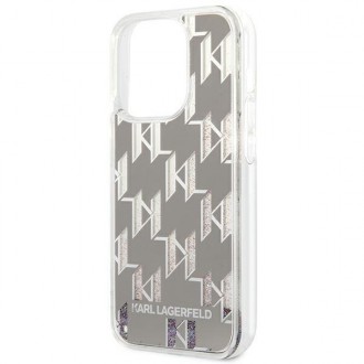 Karl Lagerfeld KLHCP14LLMNMS iPhone 14 Pro 6.1 &quot;hardcase silver / silver Liquid Glitter Monogram