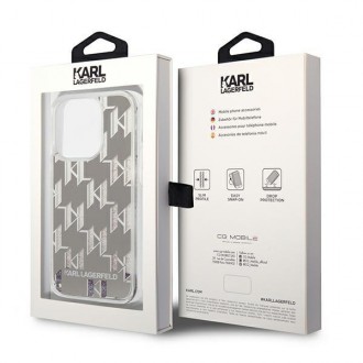 Karl Lagerfeld KLHCP14LLMNMS iPhone 14 Pro 6.1 &quot;hardcase silver / silver Liquid Glitter Monogram