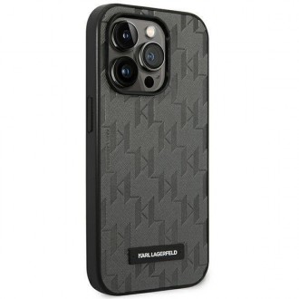 Karl Lagerfeld KLHCP14LSAKLHPG iPhone 14 Pro 6.1 &quot;hardcase gray / gray Saffiano Mono Metal Logo