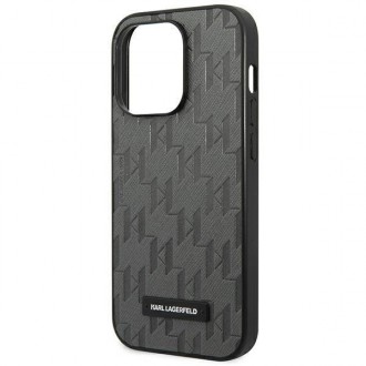 Karl Lagerfeld KLHCP14LSAKLHPG iPhone 14 Pro 6.1 &quot;hardcase gray / gray Saffiano Mono Metal Logo