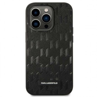 Karl Lagerfeld KLHCP14LSAKLHPK iPhone 14 Pro 6.1 &quot;hardcase black / black Saffiano Mono Metal Logo