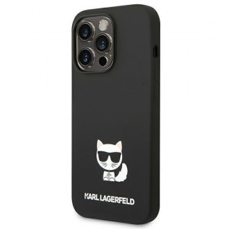 Karl Lagerfeld KLHCP14LSLCTBK iPhone 14 Pro 6.1 &quot;hardcase black / black Silicone Choupette Body