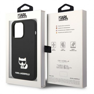 Karl Lagerfeld KLHCP14LSLCTBK iPhone 14 Pro 6.1 &quot;hardcase black / black Silicone Choupette Body