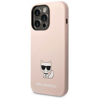 Karl Lagerfeld KLHCP14LSLCTPI iPhone 14 Pro 6.1 &quot;hardcase light pink / light pink Silicone Choupette Body