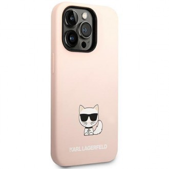 Karl Lagerfeld KLHCP14LSLCTPI iPhone 14 Pro 6.1 &quot;hardcase light pink / light pink Silicone Choupette Body