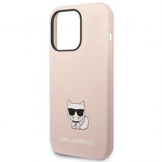 Karl Lagerfeld KLHCP14LSLCTPI iPhone 14 Pro 6.1 &quot;hardcase light pink / light pink Silicone Choupette Body