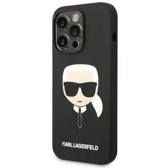 Karl Lagerfeld KLHCP14LSLKHBK iPhone 14 Pro 6.1 &quot;hardcase black / black Silicone Karl`s Head
