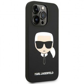 Karl Lagerfeld KLHCP14LSLKHBK iPhone 14 Pro 6.1 &quot;hardcase black / black Silicone Karl`s Head