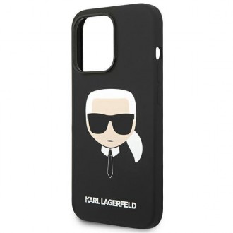 Karl Lagerfeld KLHCP14LSLKHBK iPhone 14 Pro 6.1 &quot;hardcase black / black Silicone Karl`s Head