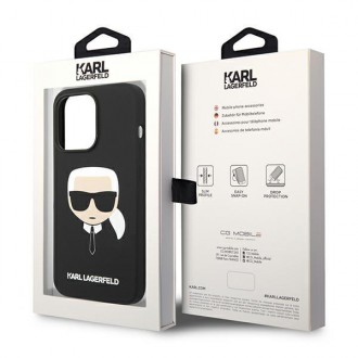 Karl Lagerfeld KLHCP14LSLKHBK iPhone 14 Pro 6.1 &quot;hardcase black / black Silicone Karl`s Head